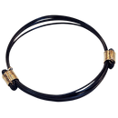Black Elephant Hair Bracelet with Yellow Gold Knots