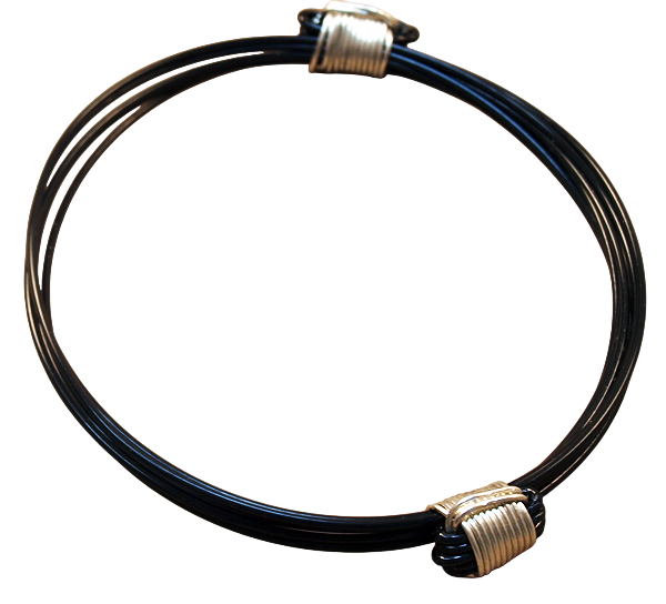 Black Elephant Hair Bracelet with Sterling Silver Knots