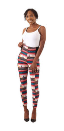 African Print Leggings : Medium - Large