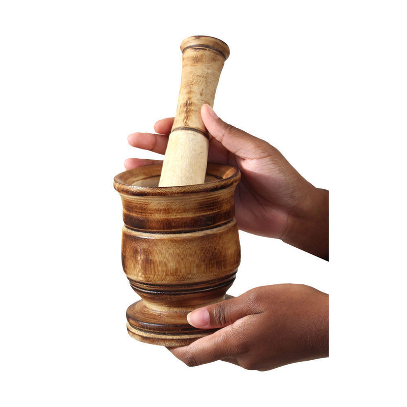 Wooden Mortar & Pestle