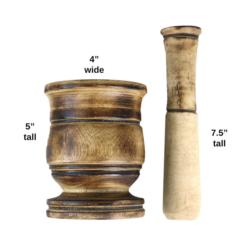 Wooden Mortar & Pestle