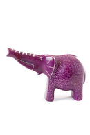Large Purple Polka Dot Elephant with Trunk Up