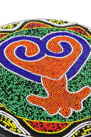 12" Intricately Beaded Sankofa Plant Stand