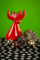 Red Soapstone Reindeers