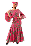 African Print Smocked Dress