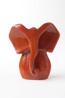 Brown Soapstone Elephant Bust Sculptures