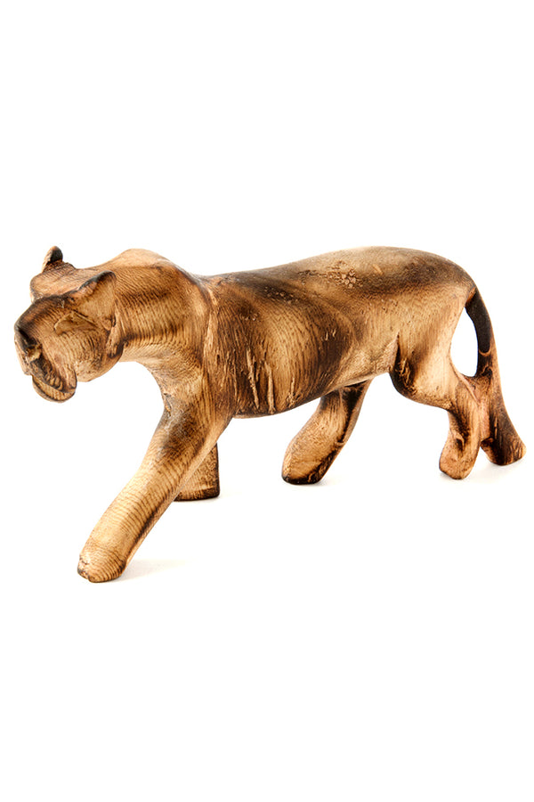 Kenyan Jacaranda Wood Maneless Lion Sculpture