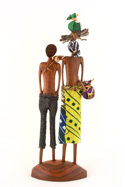 African Agrarians Sandalwood Sculpture