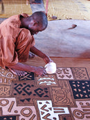 African Earth Tone Bogolan Festival Throw Blanket