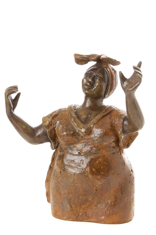 Glory Brown Burkina Bronze Sculpture in Three Sizes