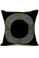 Zambian Hand Painted Gold Maasai Necklace Pillow Cover with Optional Insert