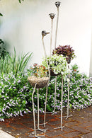 Tall Recycled Metal Ostrich Planters
