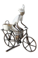 Zimbabwean Simple Life Stone & Metal Bicyclist