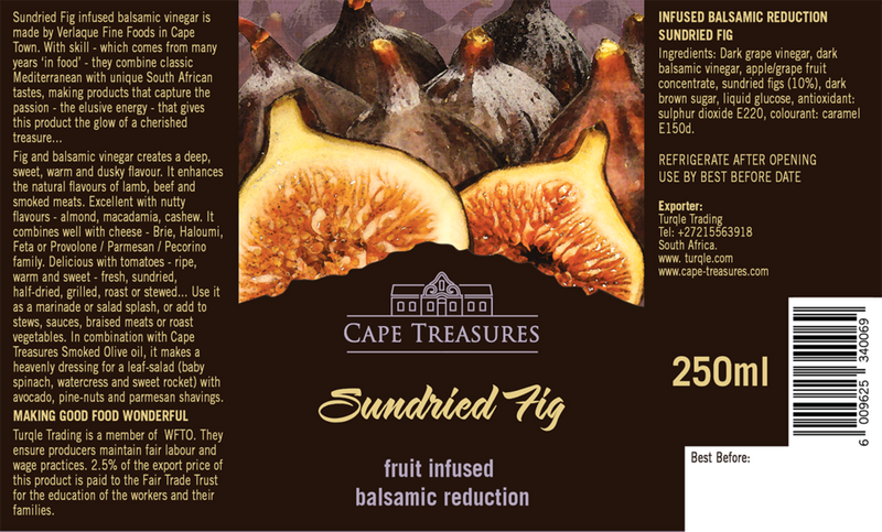 Cape Treasures Fruit Infused Balsamic Vinegar Reduction - Sundried Fig