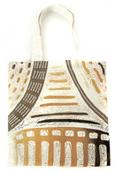 Zambian Hand Painted Forest Honeycomb Tote Bag