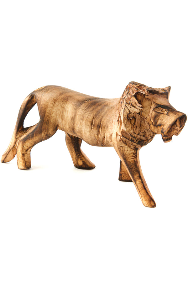Kenyan Jacaranda Wood Maned Lion Sculpture