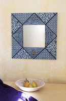 24" Square Bibire Wax Cloth Mirror