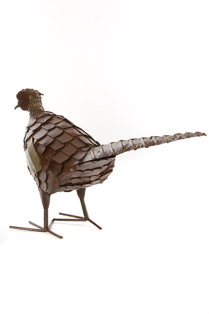 Recycled Metal Pheasant Sculpture from Zimbabwe
