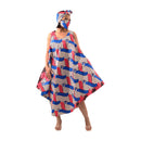 African Print Umbrella Dress/Mask Set