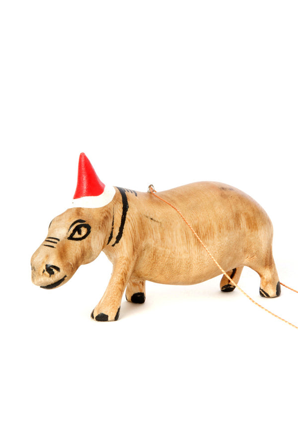 Santa's Little Hippo Helper Ornament