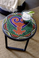 12" Intricately Beaded Sankofa Plant Stand