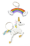 Patmore's Rainbow & Clouds Beaded Keychain