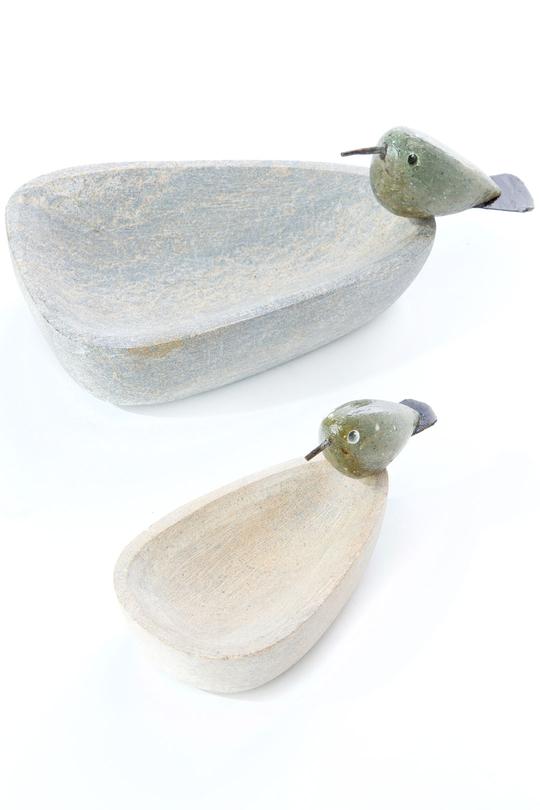 Shona Stone Tear Drop Bird Dishes