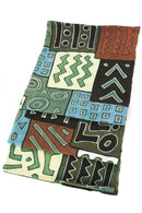 African Blue and Green Bogolan Festival Throw Blanket
