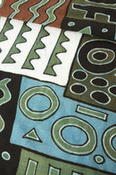 African Blue and Green Bogolan Festival Throw Blanket