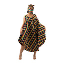 African Print Umbrella Dress/Mask Set