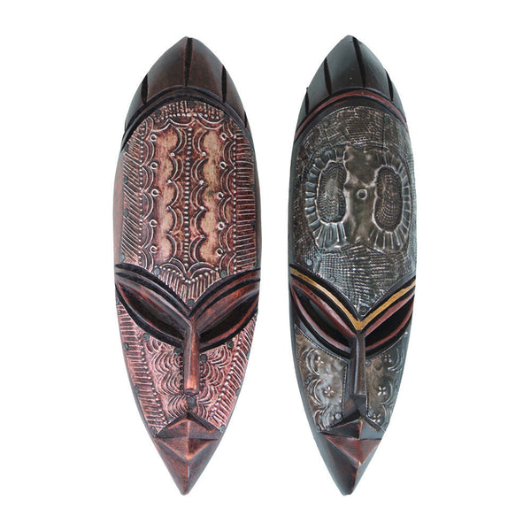 Small Ghana Fang Mask - Metal/Wood
