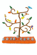 African Tree of Life Beaded Hanukkah Menorah