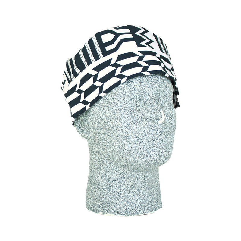 Black & White Kente Kufi Cap