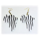Zebra Striped Wooden Africa Earrings