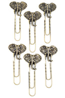 Set of Six Kruger Elephant Oversize Paper Clips