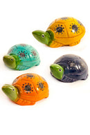 Set of Four Colorful Soapstone Turtles