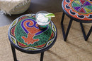 12" Intricately Beaded Sankofa Plant Stand
