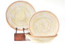 Cream and White Leather Trimmed Baskets in Assorted Patterns