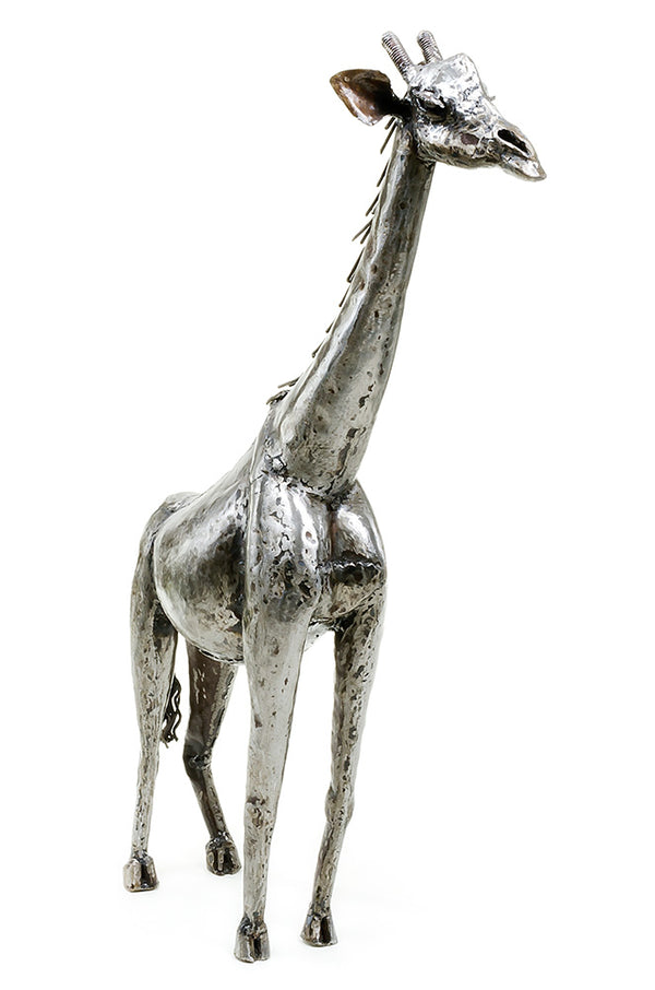 Kenyan Recycled Oil Drum Giraffe Statue