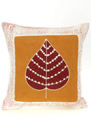 Zambian Hand Painted Luangwa Leaf Sunset Pillow Cover with Optional Insert