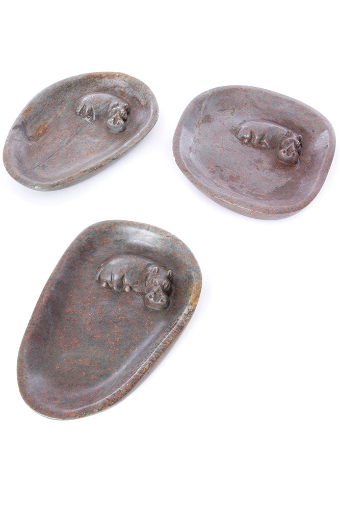 Zimbabwean Serpentine Hippo Soap Dish