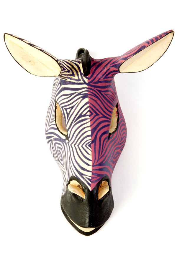 Kenyan Jacaranda Zebra Mask in Purple Duotone