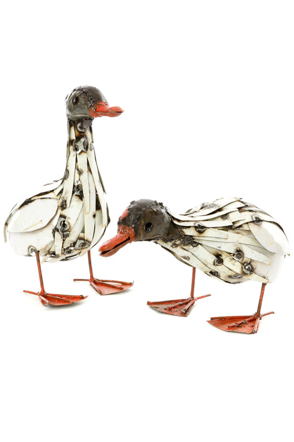 Assorted Recycled Metal Duckling Sculptures