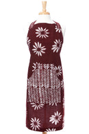 Ghanaian Flower Power Batik Print Apron with Front Pocket
