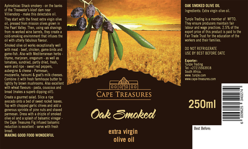 Cape Treasures Oak Smoked Extra Virgin Olive Oil