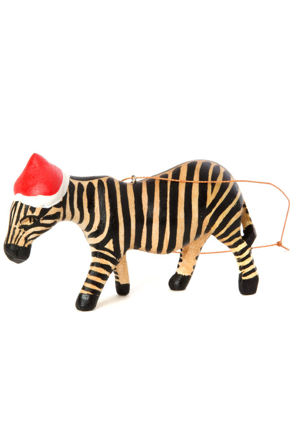 Santa's Little Zebra Helper Ornament