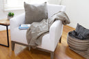 Grey Segou Squares Organic Cotton Pillow with Optional Insert