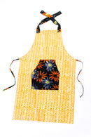 Ghanaian Sunshine Batik Print Apron with Front Pocket
