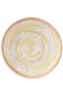 Cream and White Leather Trimmed Baskets in Assorted Patterns