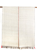 Ethiopian Cotton & Silk Estella Throw with Scarlet Stitching